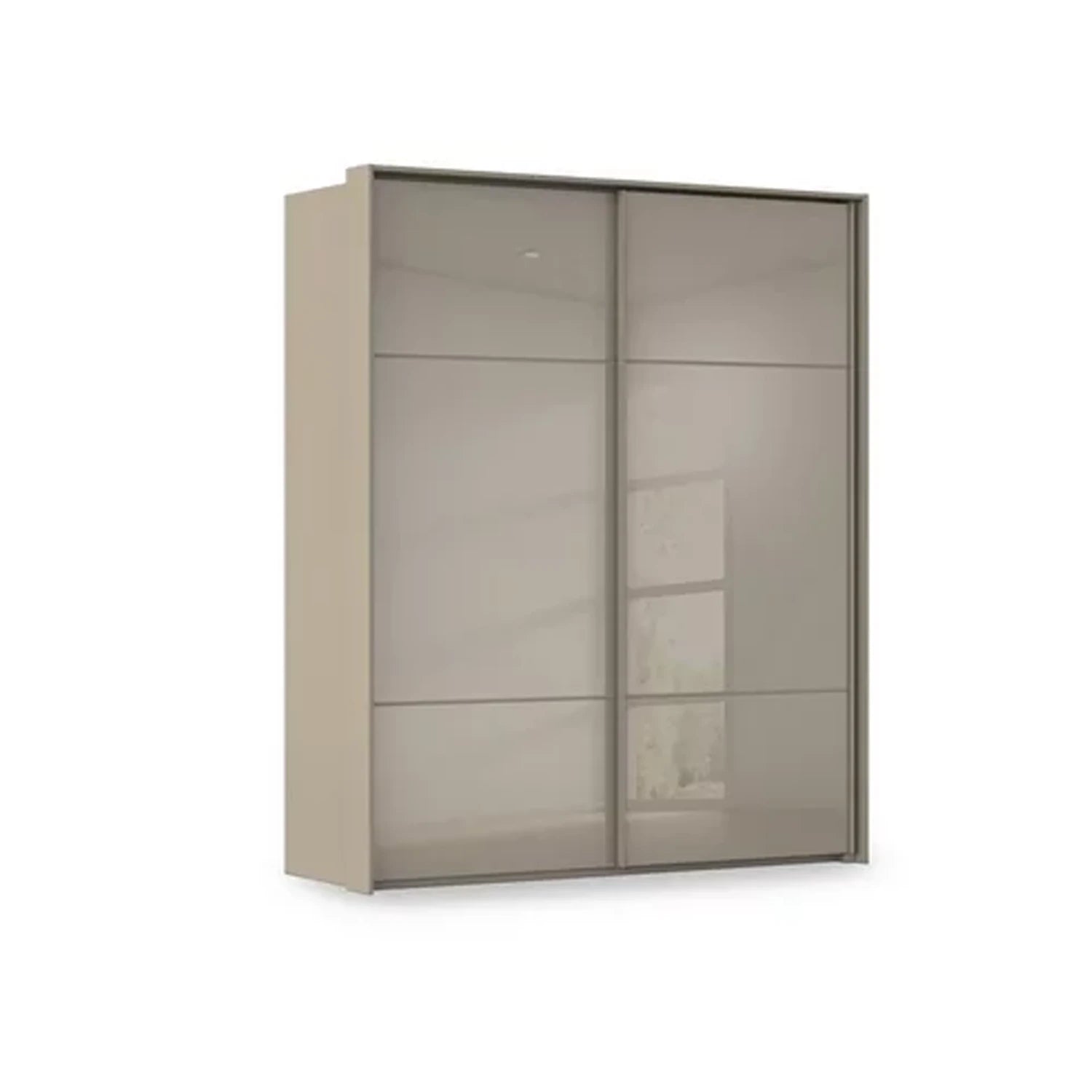 Rauch Haven 2 Door Slider Wardrobe with Glass Doors in Fango