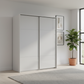 Rauch Heaven 200cm 2 Door Slider Wardrobe with Glass Doors in Silk Grey styled in a modern bedroom