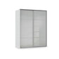Rauch Haven 2 Door Slider Wardrobe with Glass Doors in Silk Grey