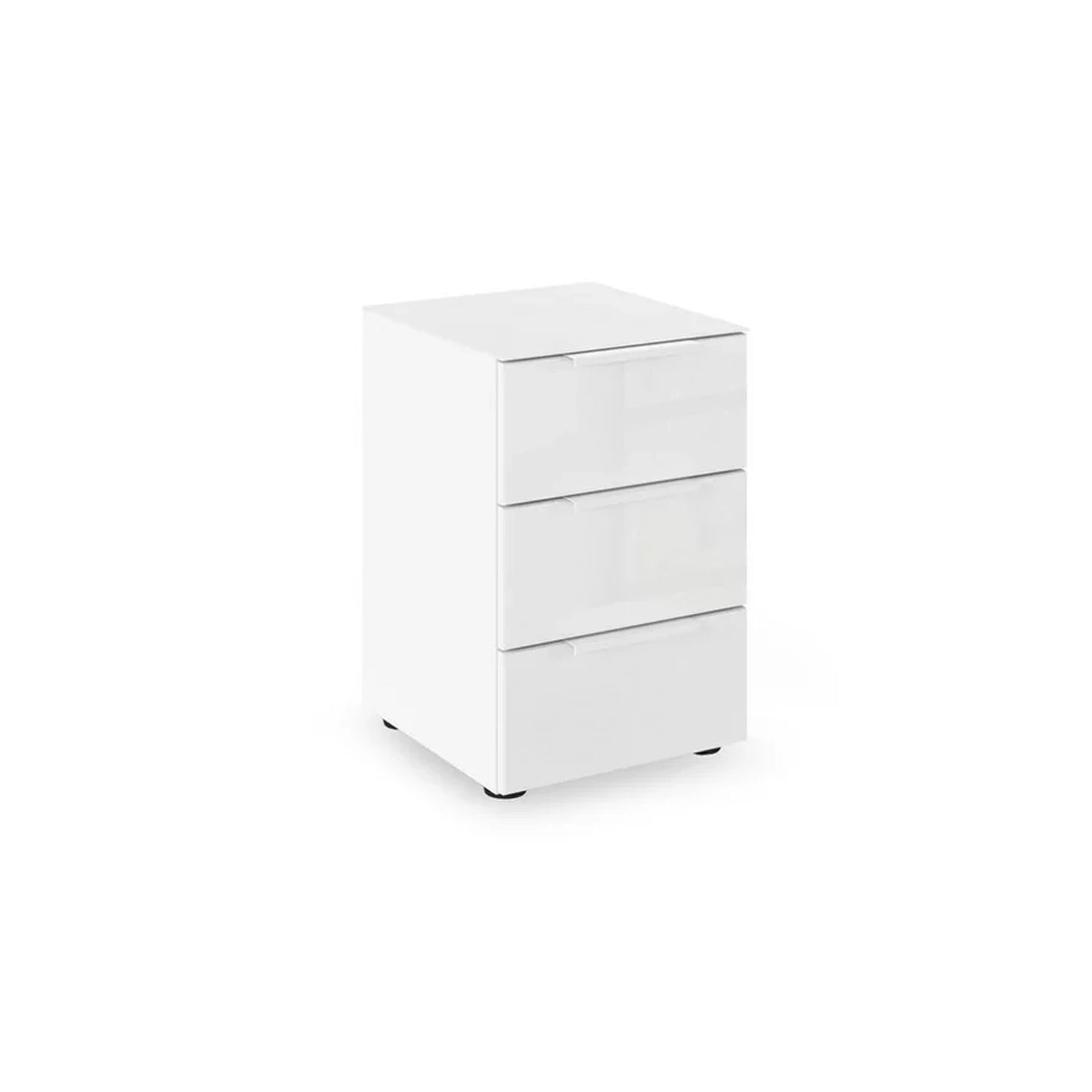 Rauch Heaven 3 Drawer Bedside Cabinet with Glass Top and Front in White