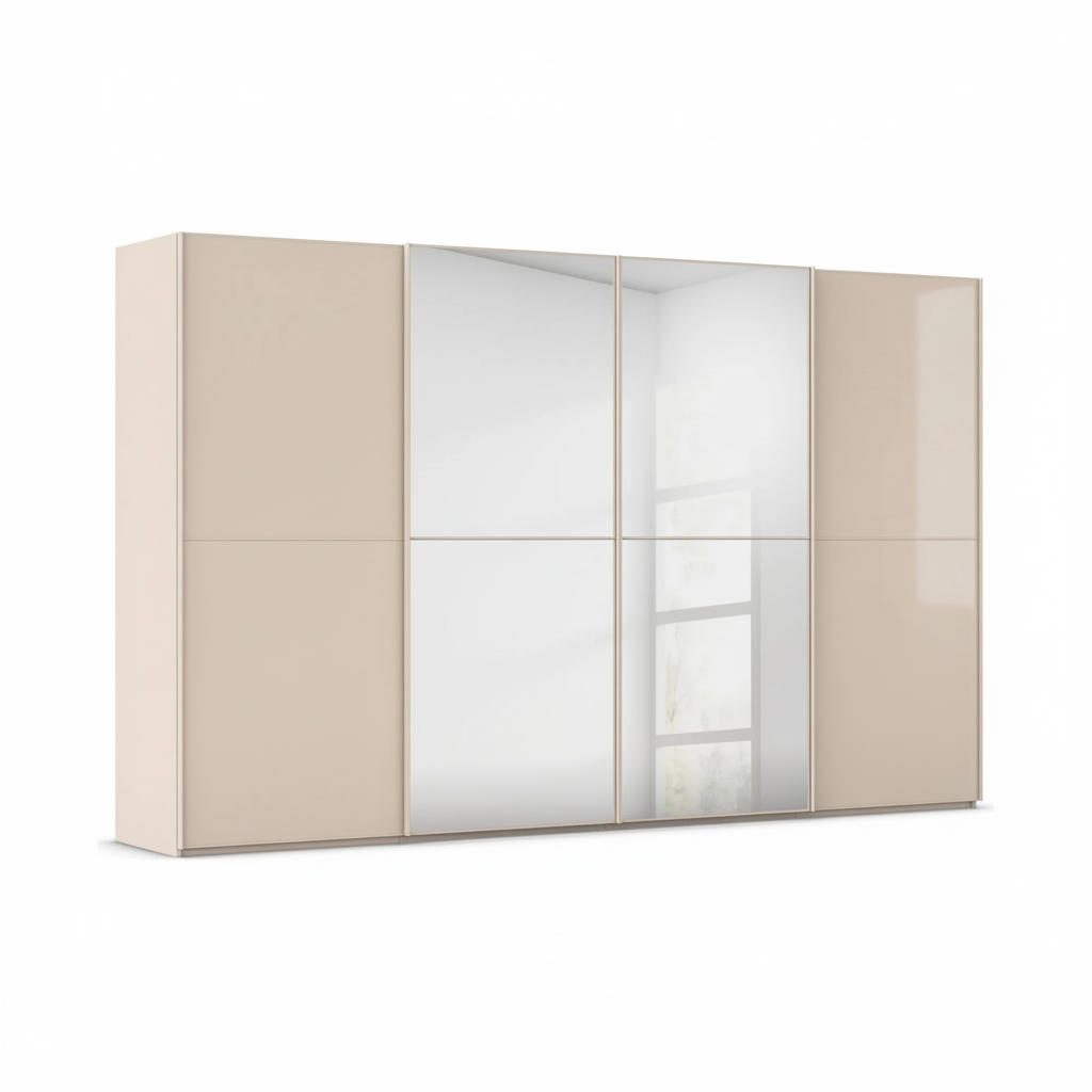 Rauch Supreme Duo Champagne Glass Sliding 4 Door Wardrobe with Mirror width 320cm, 360cm and 400cm