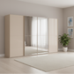 Rauch Supreme Duo Champagne Glass Sliding 4 Door Wardrobe with Mirror