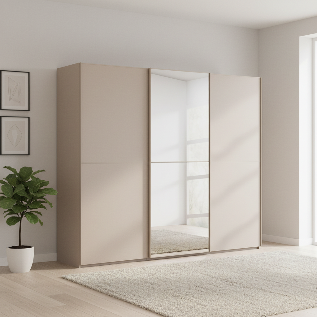 Supreme Duo Fango 3 Door Sliding Wardrobe with Mirror