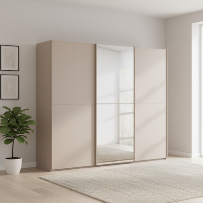 Supreme Duo Fango 3 Door Sliding Wardrobe with Mirror
