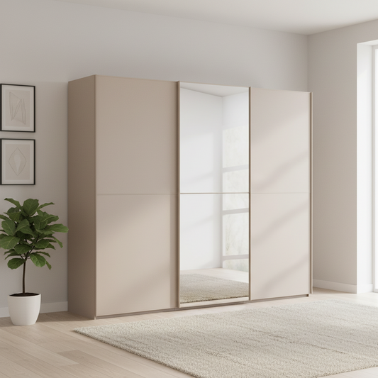 Supreme Duo Fango 3 Door Sliding Wardrobe with Mirror
