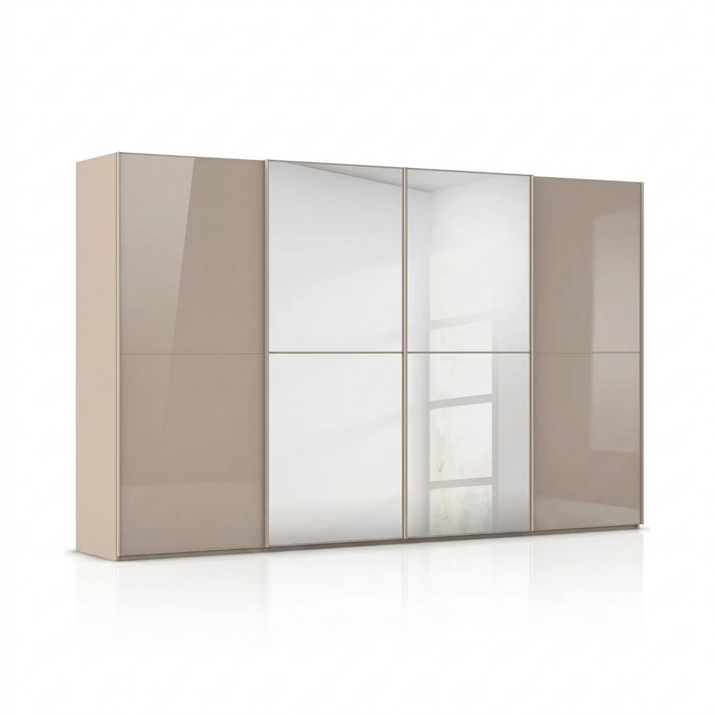 Rauch Supreme Duo Fango Sliding 4 Door Wardrobe with Mirror