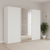 Rauch Supreme Duo White 3 Door Sliding Wardrobe with Middle Mirror Door, Width 240, 260 and 300cm