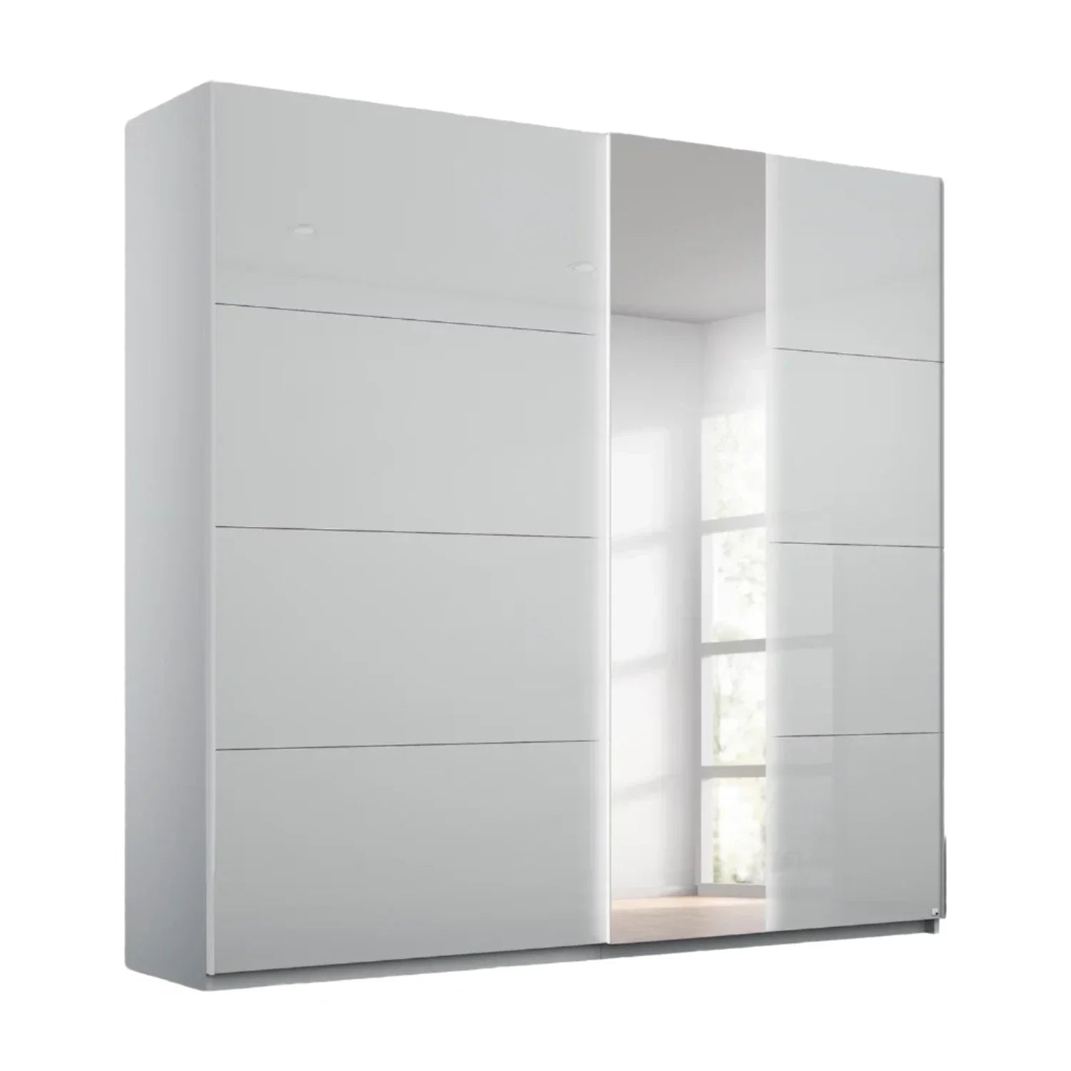 Rauch Silk Grey Perth Sliding Door Wardrobe With Mirror