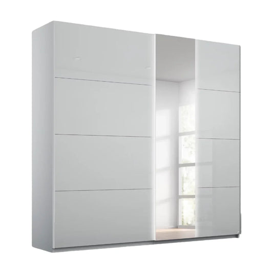 Rauch Silk Grey Perth Sliding Door Wardrobe With Mirror