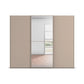 Supreme Duo Fango 3 Door Sliding Wardrobe with Mirror - Front View