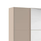 Supreme Duo Fango 4 Door Sliding Wardrobe with Mirror - Side Closeup View