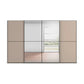 Supreme Duo Fango 4 Door Sliding Wardrobe with Mirror & Black Trim - Front View