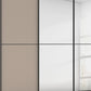 Supreme Duo Fango 4 Door Sliding Wardrobe with Mirror & Black Trim - Closeup View