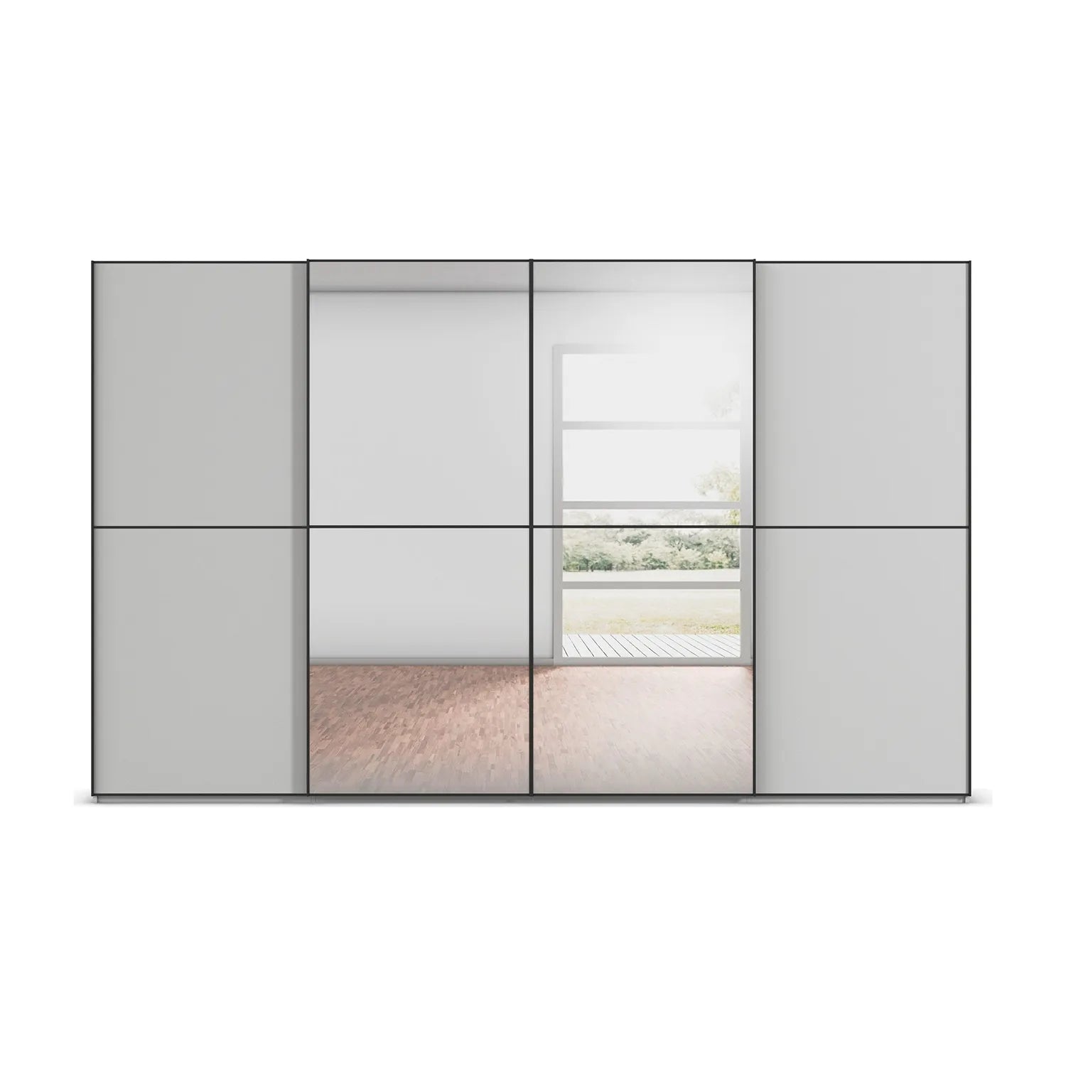 Very Large 4 Door Sliding Wardrobe with Mirror 320cm, 360cm or 400cm , Made in Germany 