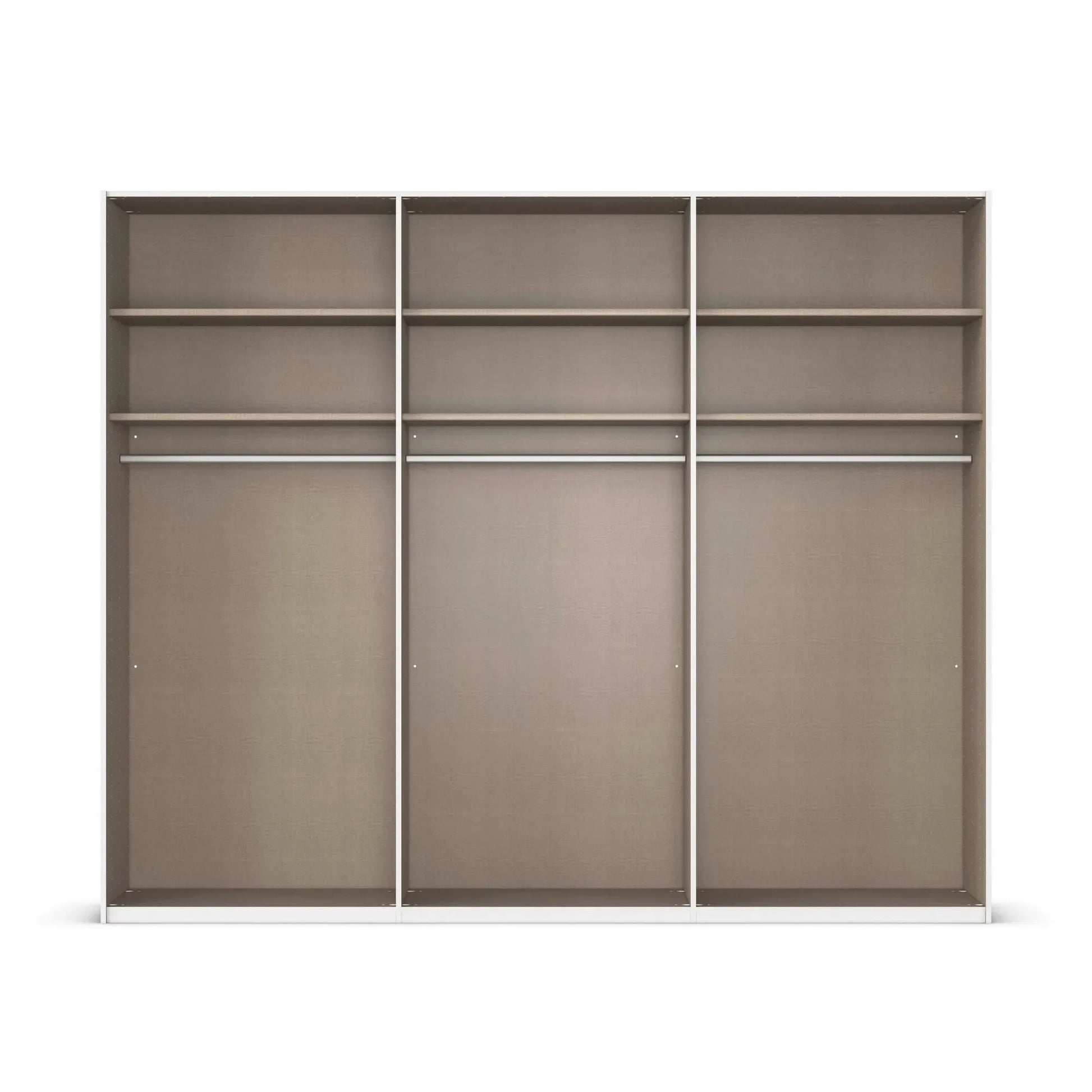 Interior Details of Rauch Supreme Duo Black Glass & Mirror 3 Door Sliding Door Wardrobe 