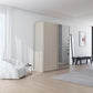 Supreme Duo Champagne Glass Sliding Door Wardrobe with Mirror in bedroom