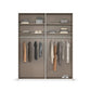 Interior Details of Supreme Duo Silk Grey 2 Door Sliding Wardrobe with Mirror with Black Trims and Door Handles