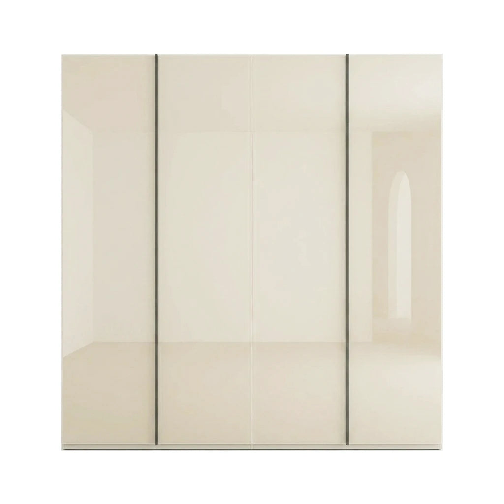 Champagne glass 4 Door wardrobe by Rauch with soft close doors and contemporary design