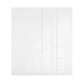 White glass wardrobe with full height handle profile and premium storage