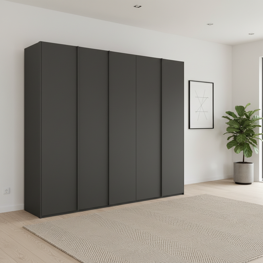 Symphony 251cm Decor 5 Door Hinged Wardrobe