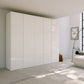 Rauch Symphony 251cm White Glass 5 Door Wardrobe with full glass doors and integrated handles