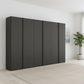 Shop the Rauch Symphony 301cm Decor Graphite 6 Door Wardrobe in 4 colours with graphite handles, free assembly and a 10-year warranty.