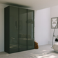 Rauch Symphone Graphite glass 3 door Hinged wardrobe Width 151cm, available in 2 Height sizes 223cm and 235cm