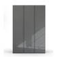 Rauch Symphone Graphite glass 3 door Hinged wardrobe Width 151cm, available in 2 Height sizes 223cm and 235cm