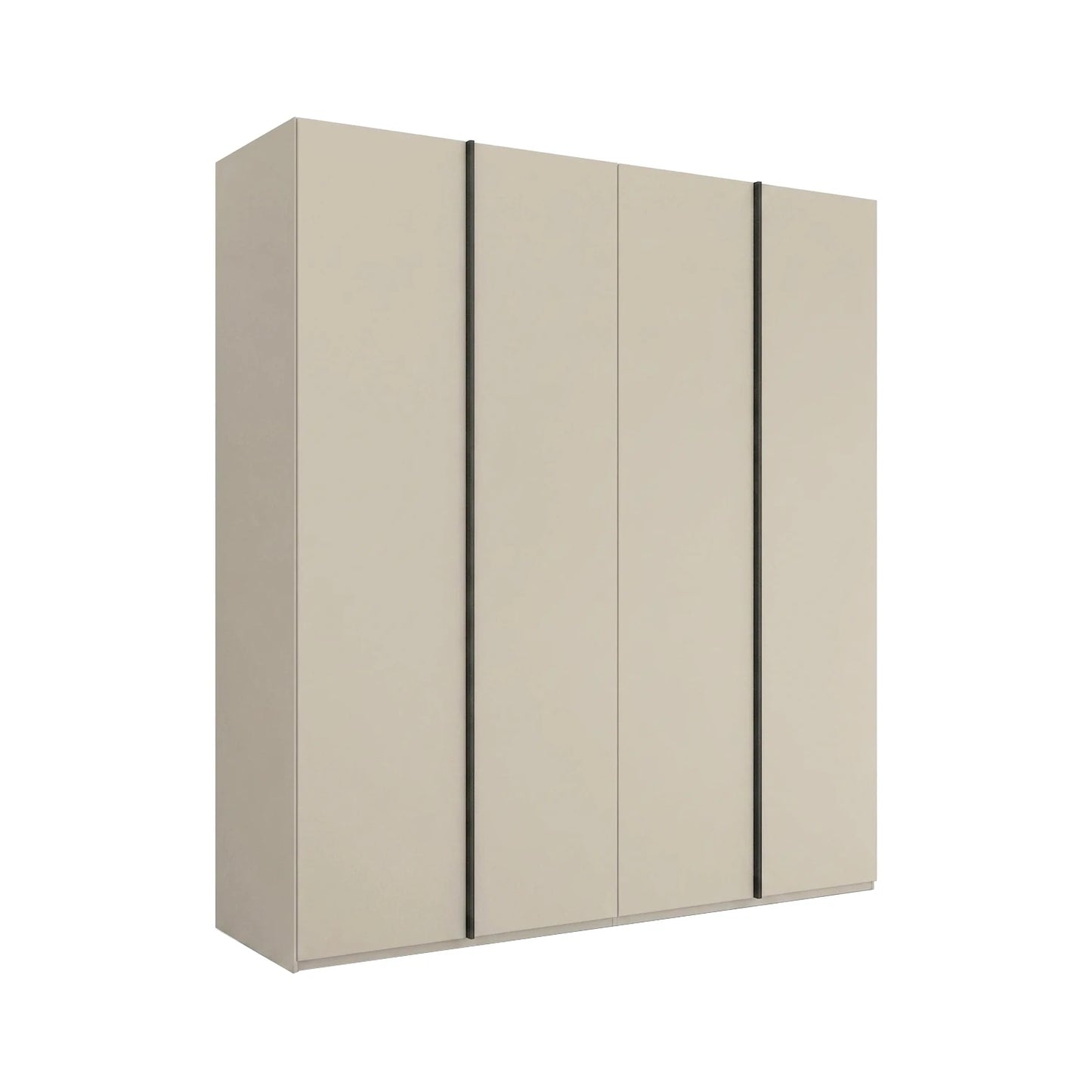 Rauch Skat Symphony Champagne 4 Door Hinged Wardrobe with Long graphite Metal Handles 