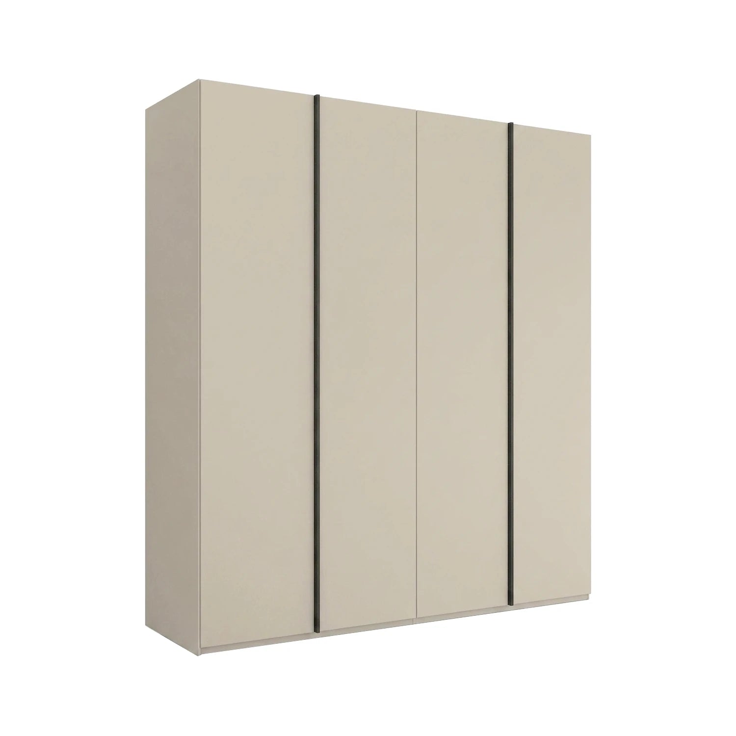 Rauch Skat Symphony Champagne 4 Door Hinged Wardrobe with Long graphite Metal Handles 