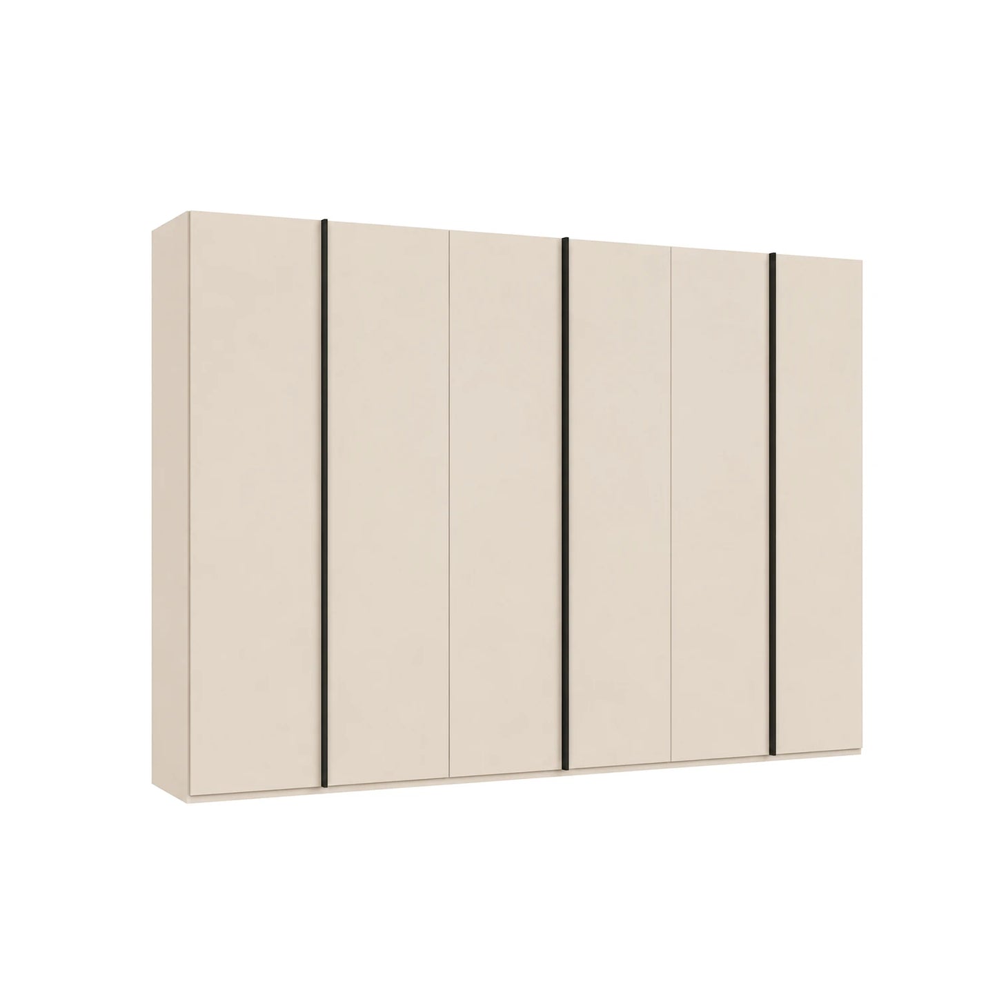 Rauch Symphony Champagne 6 Door Hinged Wardrobe with Large Metal Handles, available in 2 heights 223cm and 236cm   