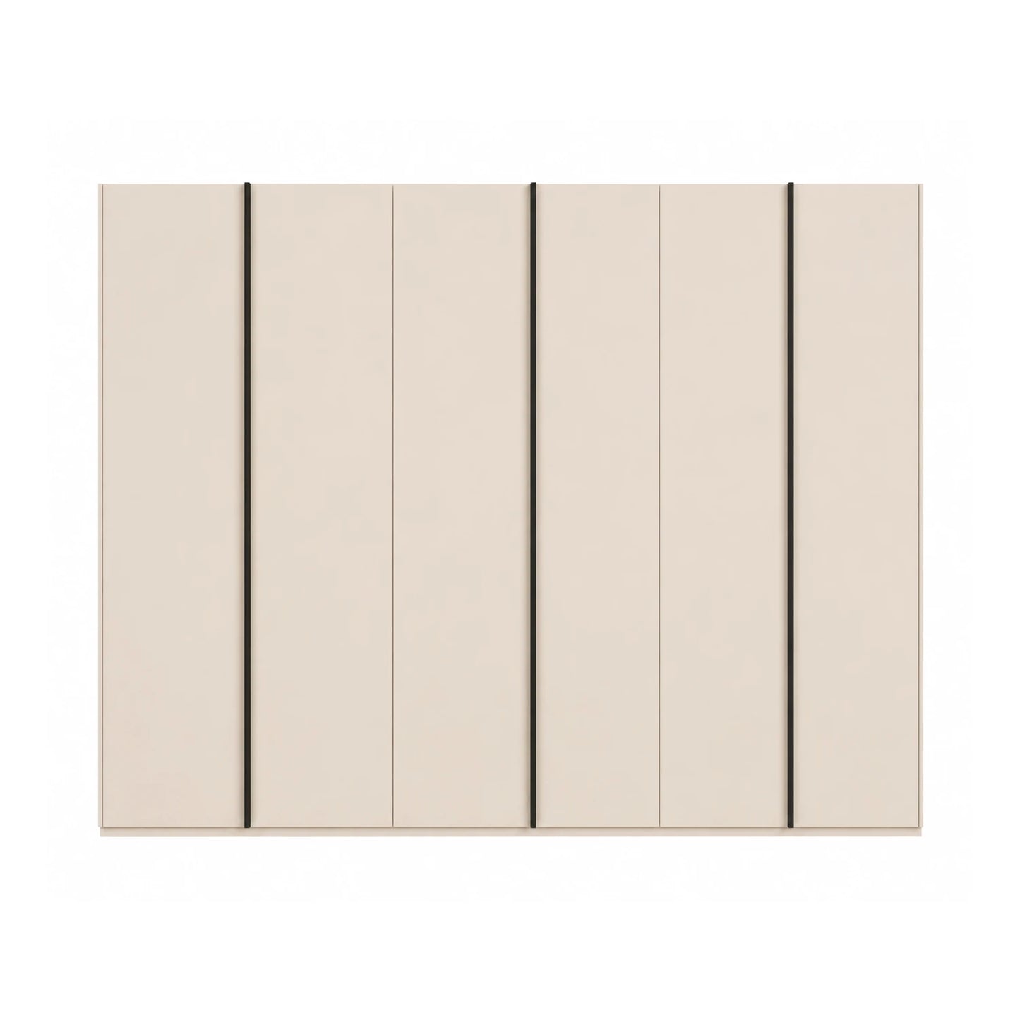 Rauch Symphony Metallic Grey 6 Door Hinged Wardrobe in Champagne colour with Large Metal Handles, available in 2 heights 223cm and 236cm   