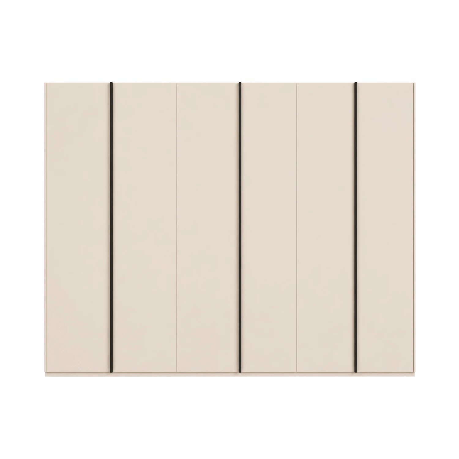 Rauch Symphony Metallic Grey 6 Door Hinged Wardrobe in Champagne colour with Large Metal Handles, available in 2 heights 223cm and 236cm   