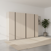 Shop the Rauch Symphony 301cm Decor Champagne 6 Door Wardrobe in 4 colours with graphite handles, free assembly and a 10-year warranty.