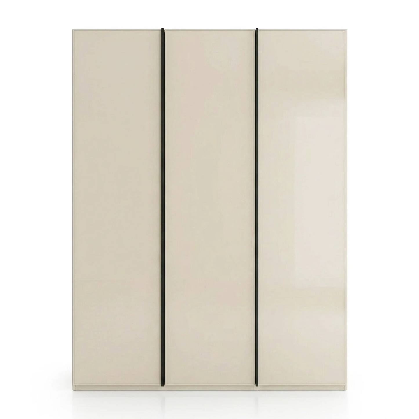 Rauch Symphony Champagne Glass 3 Door Wardrobe with full glass doors and integrated handles