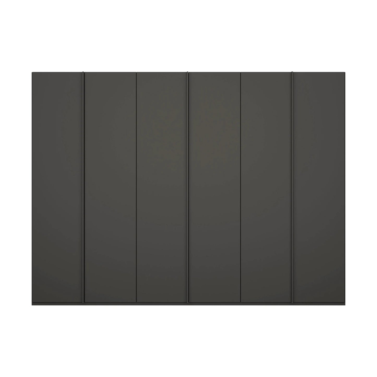 Rauch Symphony Metallic Grey 6 Door Hinged Wardrobe with Large Metal Handles, available in 2 heights 223cm and 236cm   