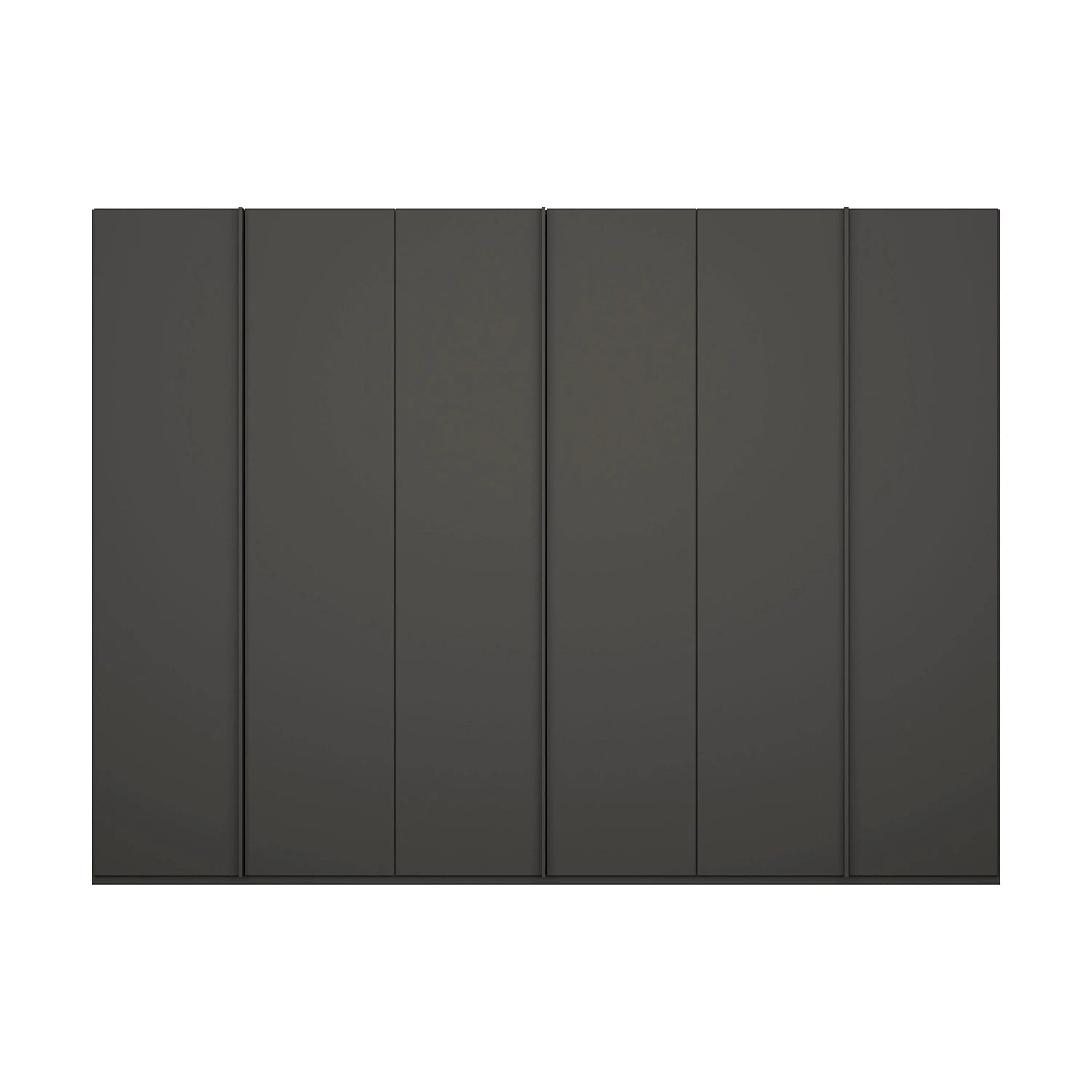 Rauch Symphony Metallic Grey 6 Door Hinged Wardrobe with Large Metal Handles, available in 2 heights 223cm and 236cm   