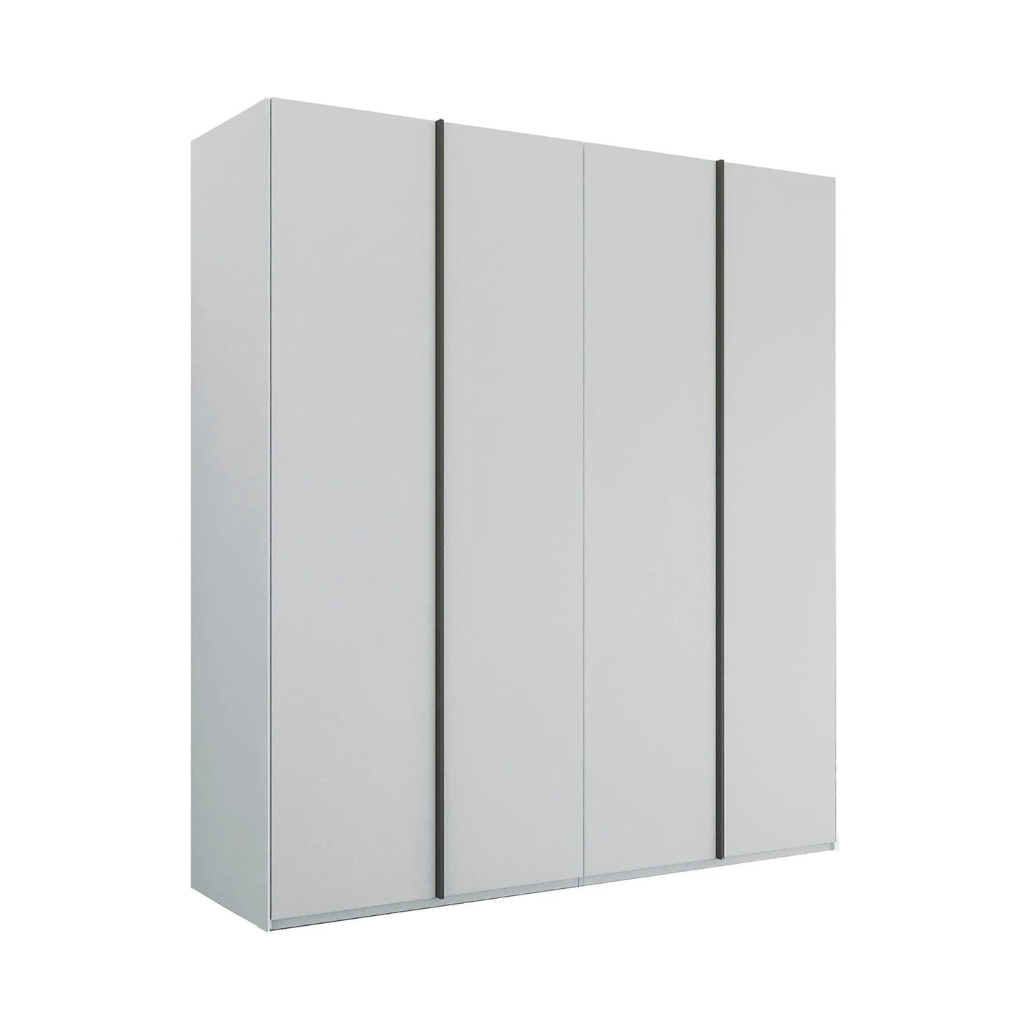 Rauch Skat Symphony CSilk Grey 4 Door Hinged Wardrobe with Long graphite Metal Handles 