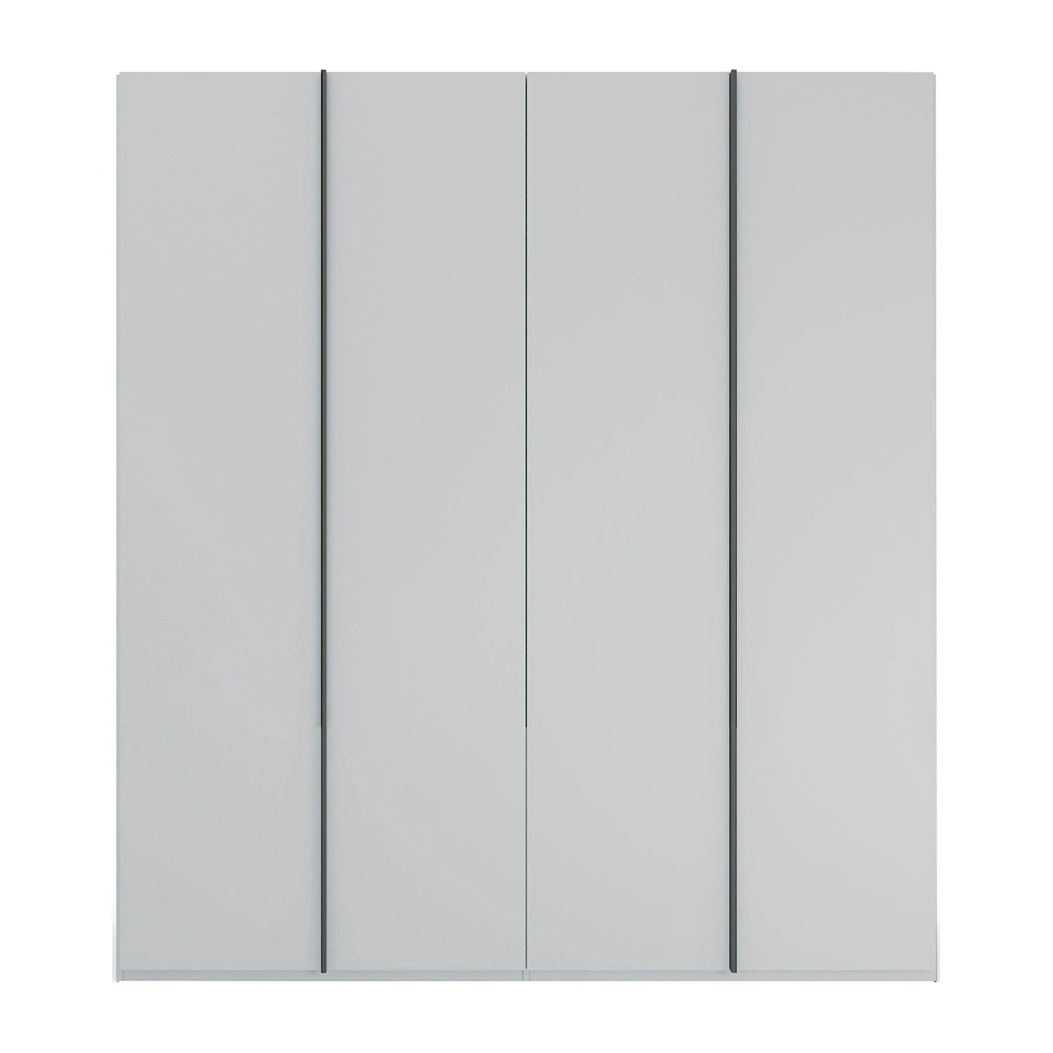 Rauch Skat Symphony Silk Grey 4 Door Hinged Wardrobe with Long graphite Metal Handles , Height 223cm or 235cm
