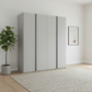Shop the Rauch Symphony Silk Grey 201cm 4 Door Wardrobe with graphite handles, free assembly and a 10-year warranty.