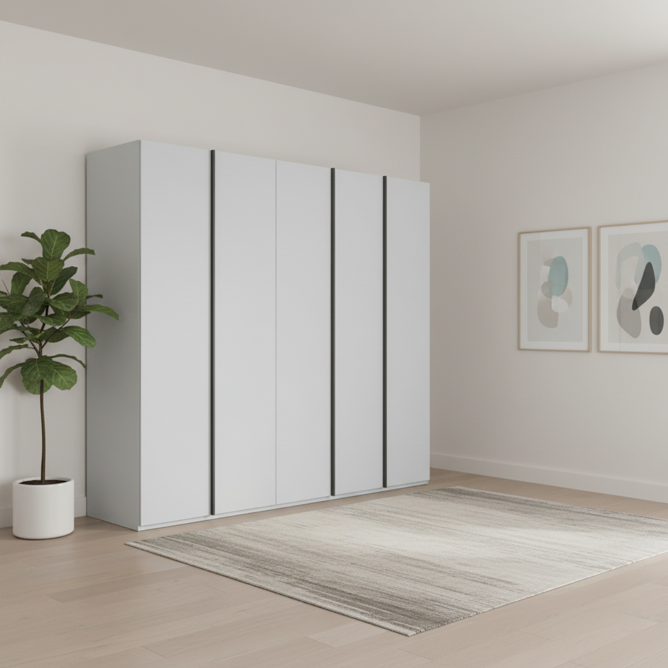 Symphony 251cm Decor 5 Door Hinged Wardrobe