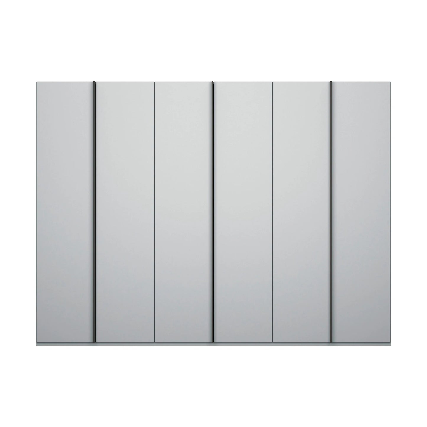 Rauch Symphony Silk Grey 6 Door Hinged Wardrobe with Large Metal Handles, available in 2 heights 223cm and 236cm   