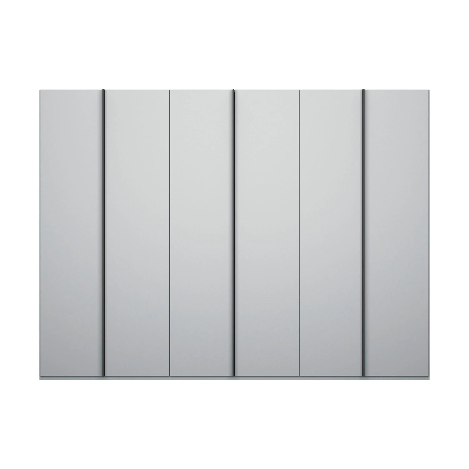 Rauch Symphony Silk Grey 6 Door Hinged Wardrobe with Large Metal Handles, available in 2 heights 223cm and 236cm   