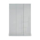 Rauch 3 Door Hinged wardrobe Silk Grey Glass Front and Long Door handles