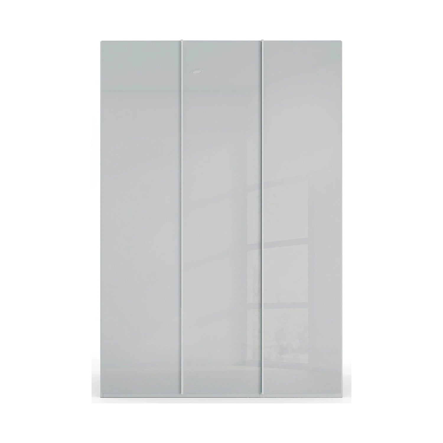 Rauch 3 Door Hinged wardrobe Silk Grey Glass Front and Long Door handles
