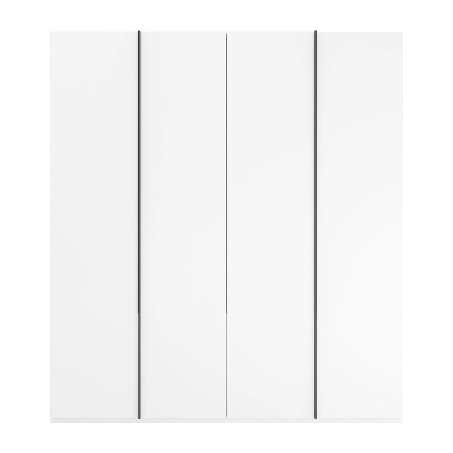 Rauch Skat Symphony White 4 Door Hinged Wardrobe with Long graphite Metal Handles with Free Assembly