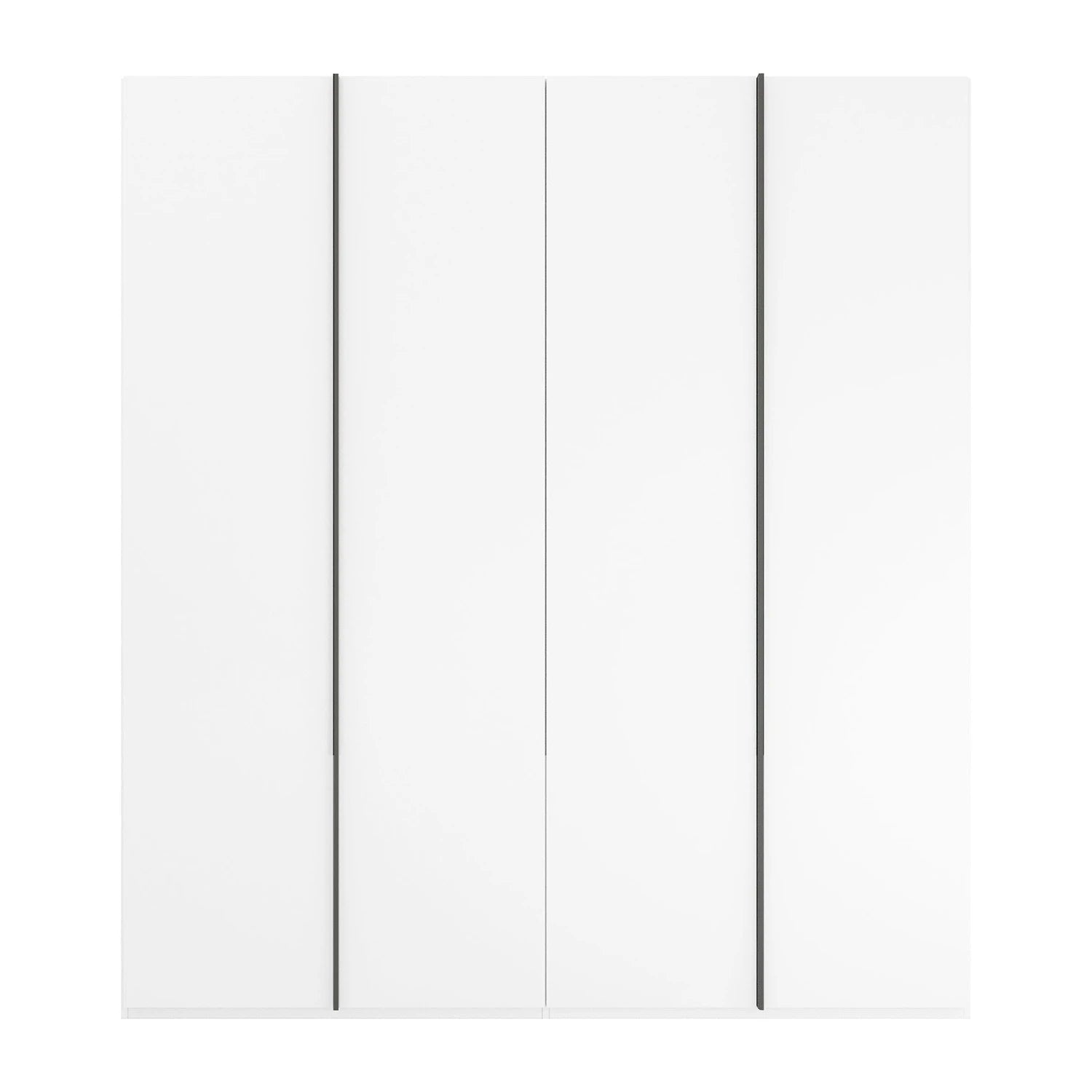 Rauch Skat Symphony White 4 Door Hinged Wardrobe with Long graphite Metal Handles with Free Assembly