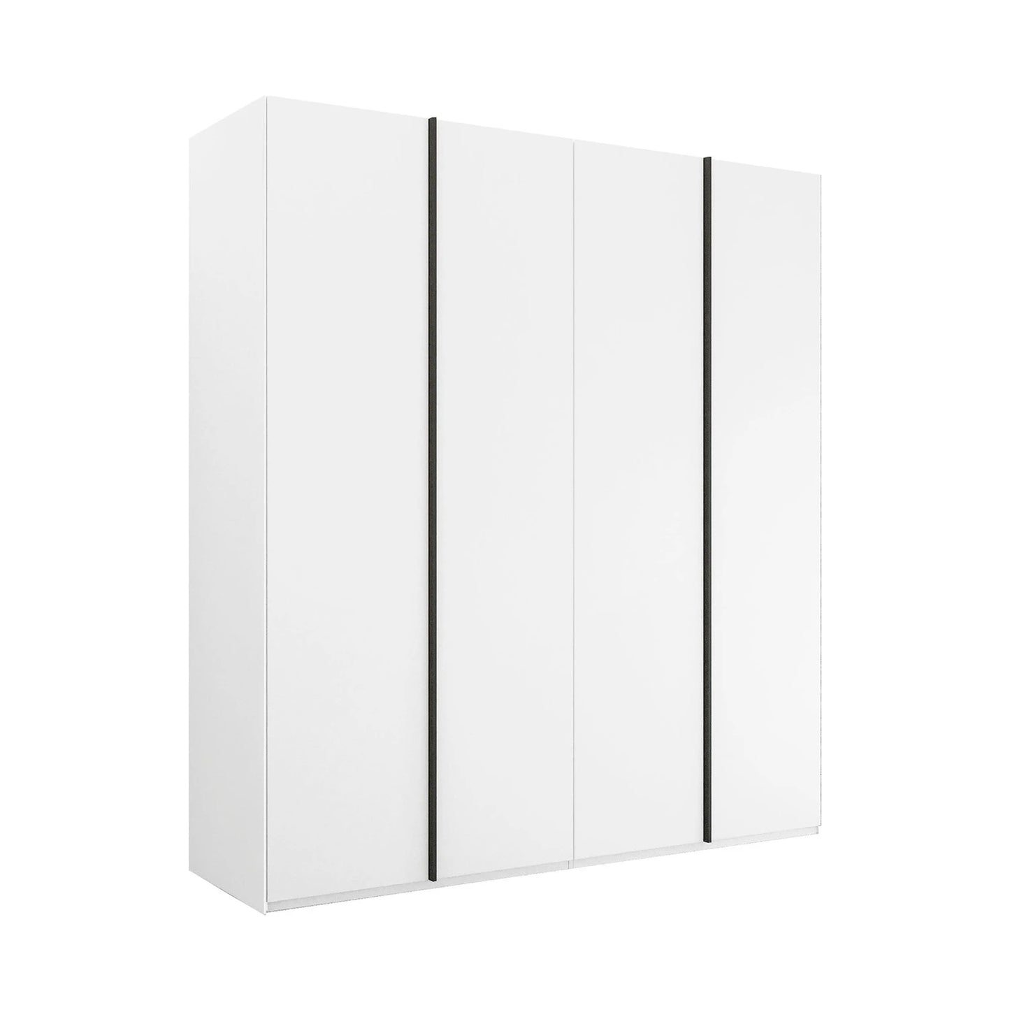 Rauch Skat Symphony White 4 Door Hinged Wardrobe with Long graphite Metal Handles 