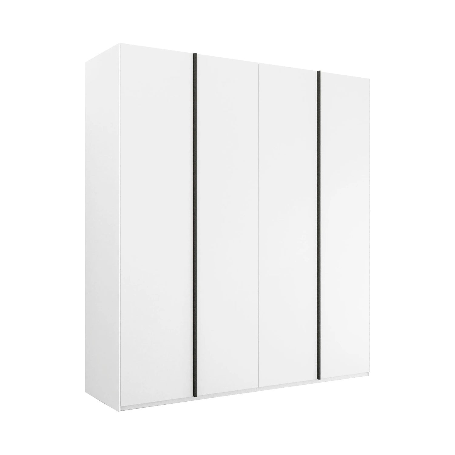 Rauch Skat Symphony White 4 Door Hinged Wardrobe with Long graphite Metal Handles 