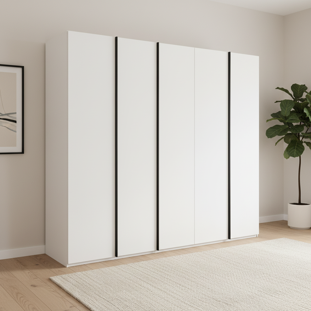 Symphony 251cm Decor 5 Door Hinged Wardrobe